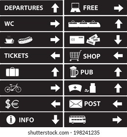 various navigation signs eps10