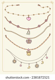 Various necklaces and beautiful accessories