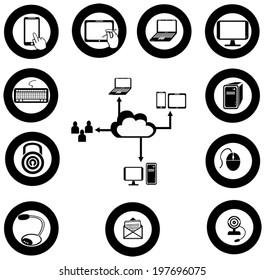Various IT and network media icon and app collection set 2, create by vector 