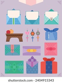 Various New Year's object illustrations