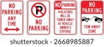 Various No Parking Signs Vector 