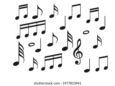 various notes isolated on white background