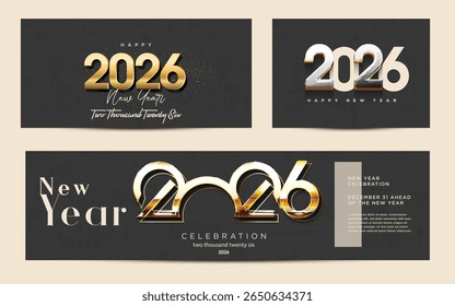 Various number designs. New Year 2026 with a very meaningful and elegant number design. Vector premium design for calendar, banner and template design.