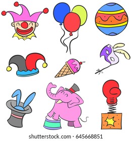 Various object circus set doodles