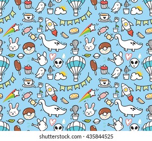 various object doodle background