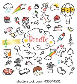 various object doodle background