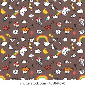 various object doodle background