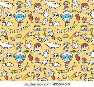 various object doodle background