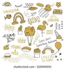 Various object in doodle style