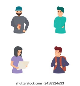 Various occupation icons set cartoon vector. People various profession. Profession and specialization