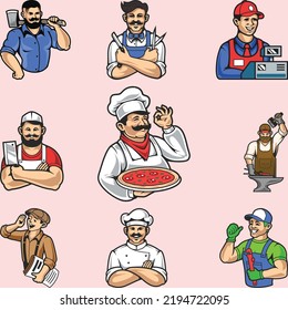 Various occupations people Workers . Vector