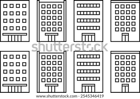 Various office and building icon set