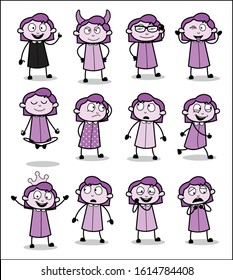 Various Office Girl - Set of Different Cartoon Concepts Vector illustrations