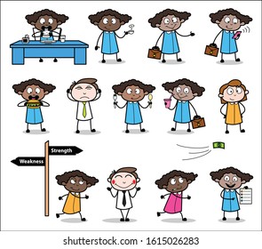 Various Office Lady - Set of Concepts Vector illustrations