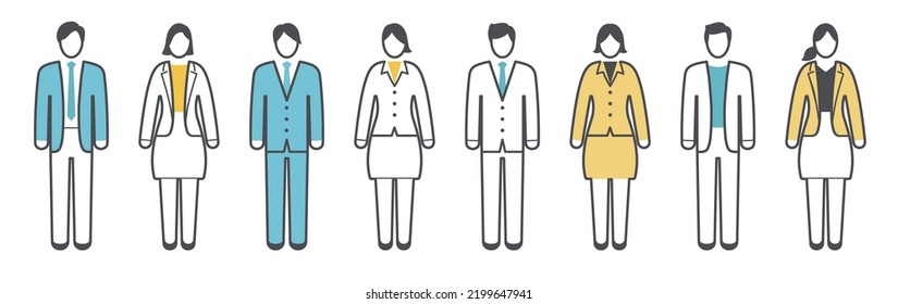 Various Office Worker Full Body Icons