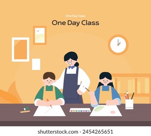 Various one-day class lesson illustrations