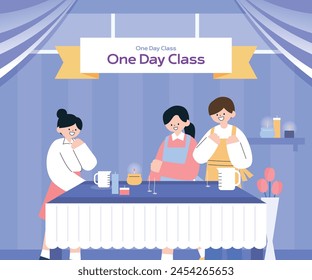 Various one-day class lesson illustrations