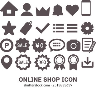 Various online shop icon set