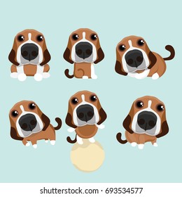The various operations of cute beagle.
