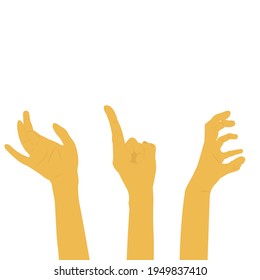 various options for hand movements and finger positions on a white background