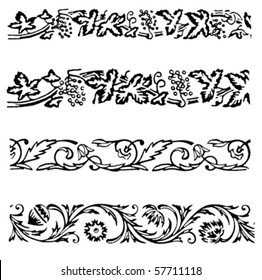 Various ornamental borders and motives illustrations