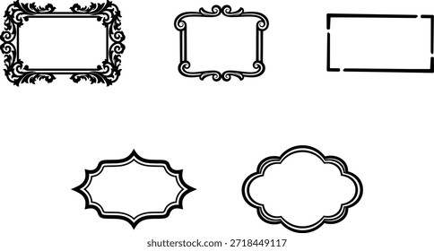 Diversos bordes ornamentados y simples del marco para los propósitos del diseño y de la decoración