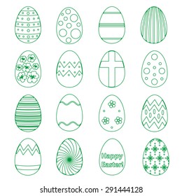 various outline Easter eggs design collection eps10