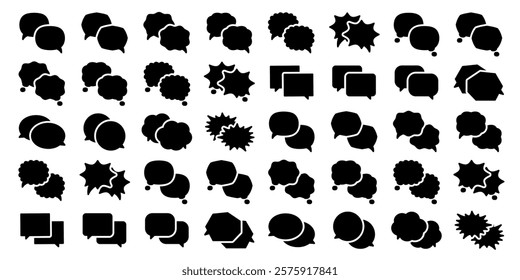 Various Outline Speech Bubble Icon Set
