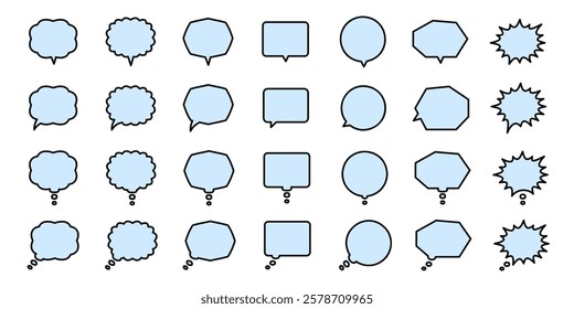 Various Outline Speech Bubble Icon Set