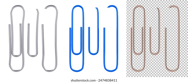 Varios Clips de papel conjunto de Ilustración vectorial realista
