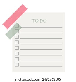 Various paper note. Blank paper note for to-do list on white background