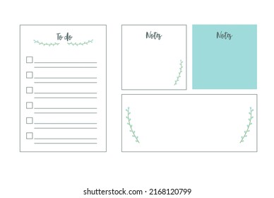 Diversas notas de papel en stickers. Tabla de información con notas adhesivas en papel en blanco para recordatorios, para hacer lista, planificador, planificación. 