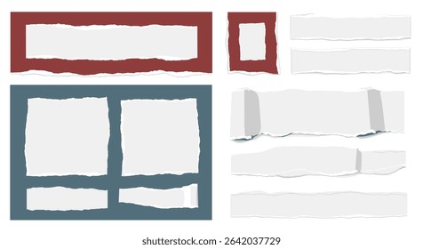 Various Paper Pieces and Fragments in Different Shapes Textures and Colors Backgrounds