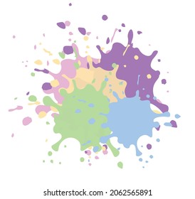 Various pastel colors splash. vector illustration