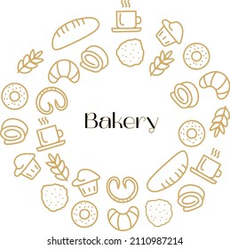 Various pastries on a white background