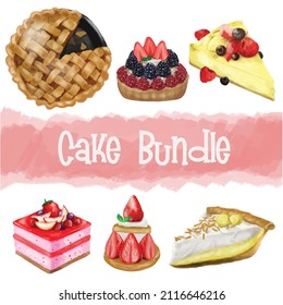 Various Pastry and Cake with Mix berries
