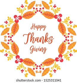 Various pattern of card thanksgiving, with ornate of seamless autumn leaves frame. Vector