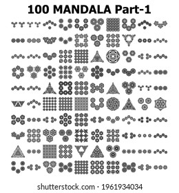 Various Pattern collections - 100. Mandala pattern set.