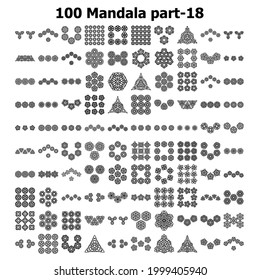 Various Pattern collections 100 Mandala pattern set Doodles freehand