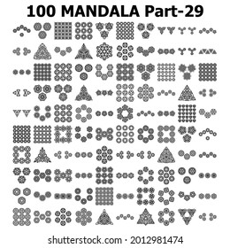 Various Pattern collections 100 Mandala pattern set Doodles freehand