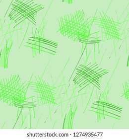Various Pen Hatches. Seamless Pattern with chaotic Hand Drawn Lines. Trendy Background for Paper, Wallpaper, Linen. Vertical, Horizontal and Diagonal Strokes. Grunge Vector Texture