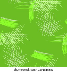 Various Pen Hatches. Seamless Pattern with chaotic Hand Drawn Lines. Retro Background for Print, Wallpaper, Swimwear. Vertical, Horizontal and Diagonal Strokes. Grunge Vector Texture