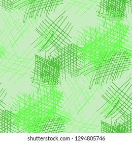 Various Pen Hatches. Seamless Pattern with chaotic Hand Drawn Lines. Modern Background for Textile, Shirt, Fabric. Vertical, Horizontal and Diagonal Strokes. Grunge Vector Texture