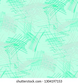 Various Pen Hatches. Seamless Pattern with chaotic Hand Drawn Lines. Retro Background for Paper, Wallpaper, Underwear. Vertical, Horizontal and Diagonal Strokes. Grunge Vector Texture
