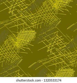 Various Pen Hatches. Seamless Pattern with chaotic Hand Drawn Lines. Retro Background for Paper, Wallpaper, Linen. Vertical, Horizontal and Diagonal Strokes. Grunge Vector Texture
