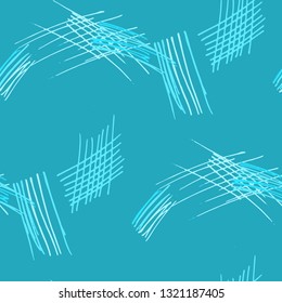 Various Pen Hatches. Seamless Pattern with chaotic Hand Drawn Lines. Modern Background for Textile, Paper, Fabric. Vertical, Horizontal and Diagonal Strokes. Grunge Vector Texture
