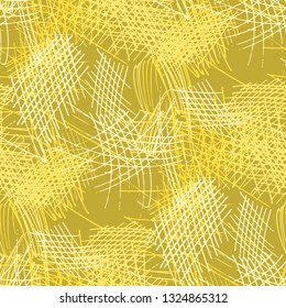 Various Pen Hatches. Seamless Pattern with chaotic Hand Drawn Lines. Modern Background for Textile, Paper, Print. Vertical, Horizontal and Diagonal Strokes. Grunge Vector Texture
