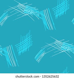 Various Pen Hatches. Seamless Pattern with chaotic Hand Drawn Lines. Retro Background for Textile, Paper, Fabric. Vertical, Horizontal and Diagonal Strokes. Grunge Vector Texture