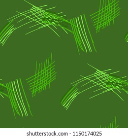 Various Pen Hatches. Seamless Texture with chaotic Hand Drawn Lines. Modern Background for Chintz, Print, Swimwear. Vertical, Horizontal and Diagonal Strokes. Grunge Vector Texture