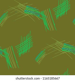Various Pen Hatches. Seamless Texture with chaotic Hand Drawn Lines. Vintage Background for Paper, Wallpaper, Underwear. Vertical, Horizontal and Diagonal Strokes. Grunge Vector Texture